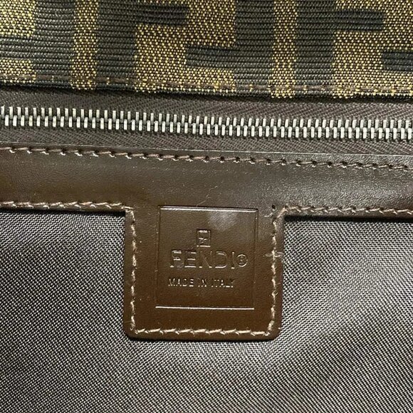 Auth FENDI Mamma bucket / Zucchino pattern - Black Beige Dark Brown Jacquard - Picture 6 of 16